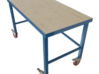  Novo metal industrial work table with wheels  3D model