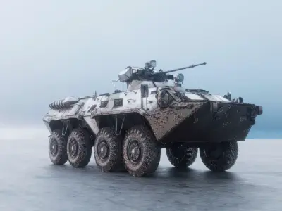 BTR-80 armored vehicle Low-poly 3D model