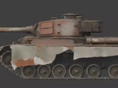 Rusted Iron Giant Abandoned Heavy Tank 3D Model Low-poly 3D model