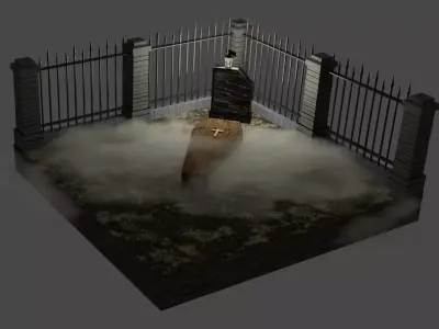 cemetery 3d Low-poly 3D model