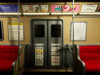 Realistic Subway Train  Game Ready Asset Low-poly 3D model