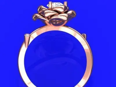 solitaire rose ring  3D model