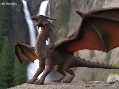 Red Dragon Basic Pose 3D model