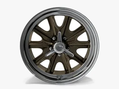 Legendary Wheel Co HB45 Alloy Wheel 17x8 Gold Haze Machined 3D model