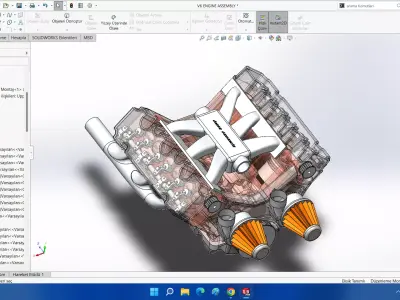 V6 ENGINE SOLIDWORKS 3D model