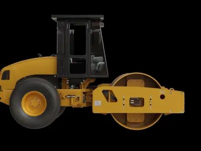 Soil Compactor SEM 510 Low-poly 3D model