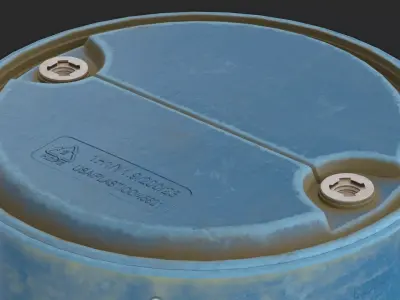 industrial Biohazard Plastic Barrel Low-poly 3D model