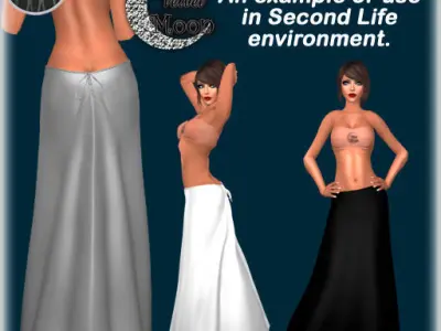 VM A0001 -  Stylish low-rise long skirt with a ribbon belt Low-poly 3D model