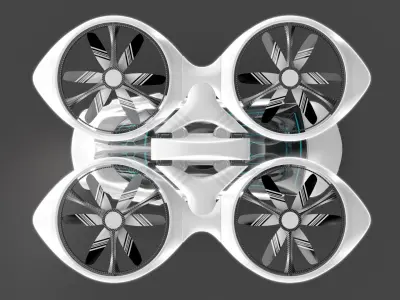 Sci-Fi Futuristic Passenger Drone Rig 3D model