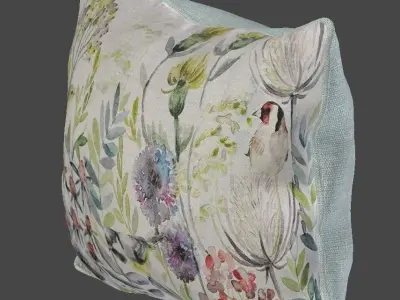 Voyage Cushion - Morning Chorus -Piped Pillow 3D model