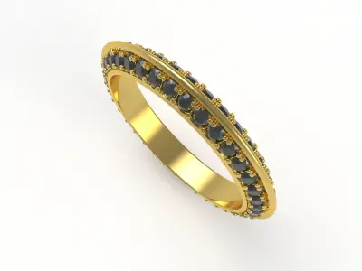Antique Black Diamond Eternity Wedding Band 3D print model