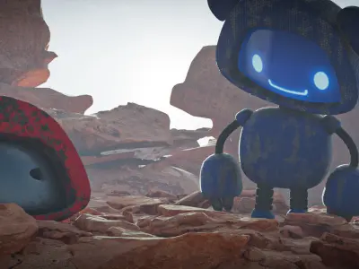 Game Ready Rigged Robot Billy Remastered Low-poly 3D model
