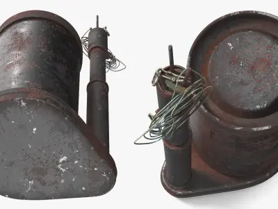 WW2 M2 Anti Personnel Mine Black Rusty 3D model