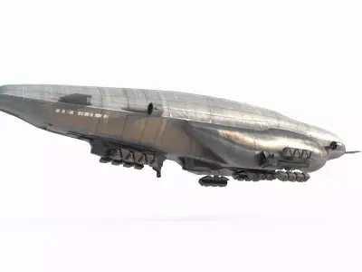 Future sci-fi style airship 3D model