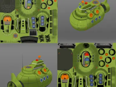 Submarine Free low-poly 3D model