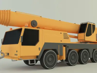 Camion grue LTM 1110 crane 3D model
