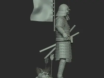 Samurai in armor 3D model purchase