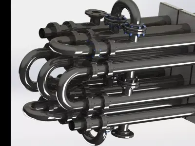   Double Pipe Heat Exchanger     HAIRPIN  3D model