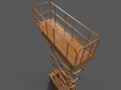 Scissor lift Low-poly 3D model Low-poly