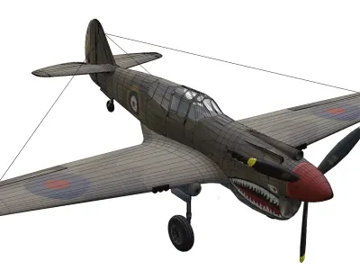 Curtiss P-40 Warhawk Low-poly 3D model buy