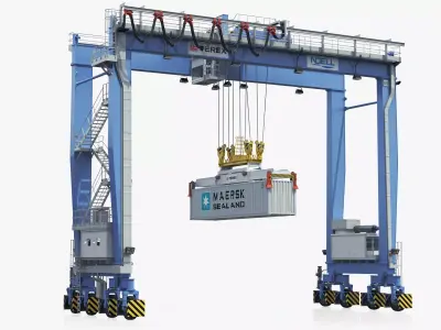 Rubber-Tyred Gantry Crane 3D model