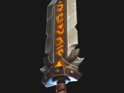 Stylized Sword Weapon Low Poly Game Ready Low-poly 3D model