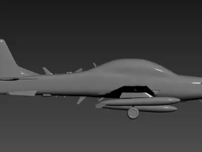 3D model of an aircraft Low-poly 3D model