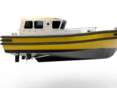 pilot boat Low-poly 3D model