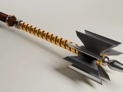 Mace ax high-poly model 3D model