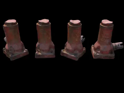 Old Rusty Bottle Jack Low-poly 3D model