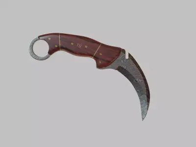 Damascus Karambit Free low-poly 3D model