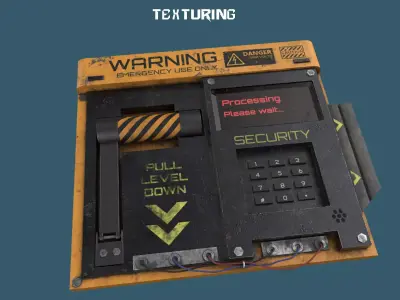 Industrial Security Control Panel Low-poly 3D model