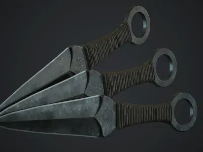 Throwing Knife PBR Game Ready Low-poly 3D model purchase