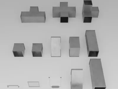 Modular Ventilation Duct System Low-poly 3D model