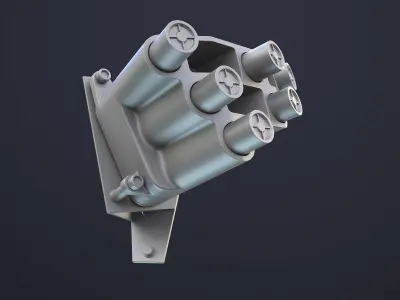  M250 Smoke Grenade Launcher and Storage Box 3D model