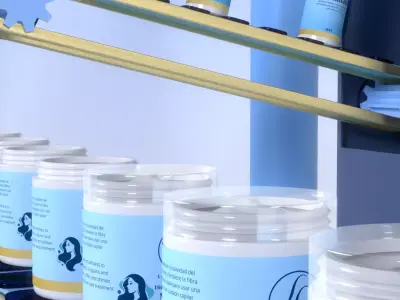 3D Factory Inspired Background for Cosmetic Presentation 3D model