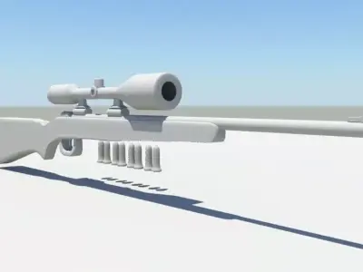 sniper rifle with scope Free low-poly 3D model