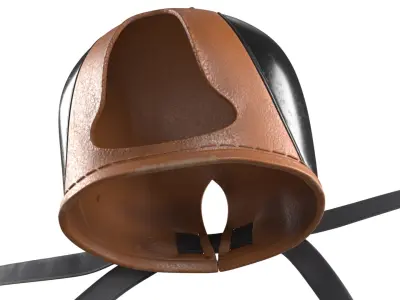 Falconry Hood with Black Panels Leather 3D model