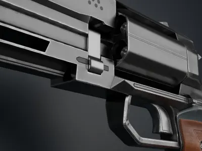 Revolver Gun law Breaker Low-Poly 3D Model Low-poly 3D model