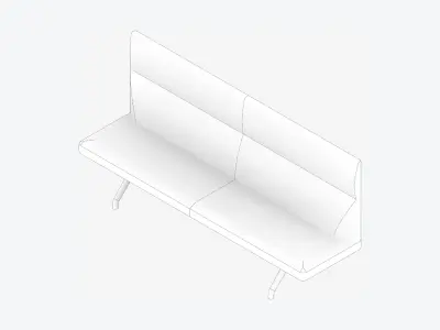 Seat - Bench - Worksmart - Backrest High Low-poly 3D model