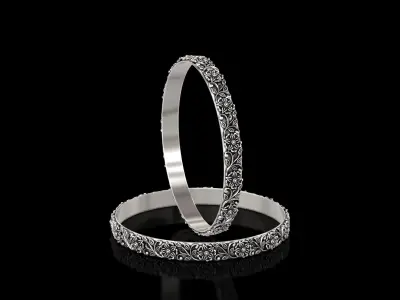 Floral Carved Bangle2 3D print model