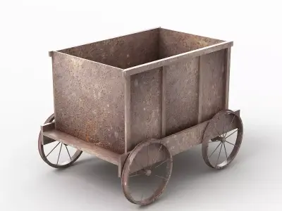 Mine Tub Trolley Small 3D model