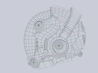 Scifi helmet Low-poly 3D model buy