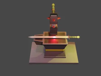 Ancient Iron Sword Forging system for black smith Free low-poly 3D model
