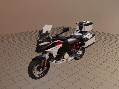 High Detail Adventure Touring Motorcycle with Luggage 3D print model