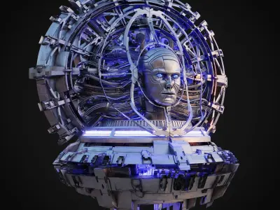Robot Queen Low-poly 3D model