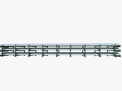 Rail Coach Roof Panels Low-poly 3D model