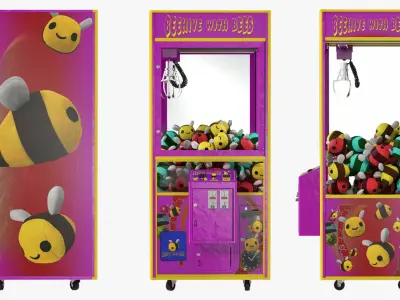 Claw Vending Machine with Toys 3D model