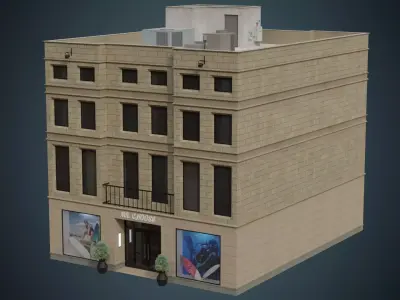 Building 23 Low-poly 3D model