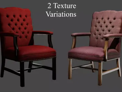 Chesterfield-Styled Business Chair Low-poly 3D model